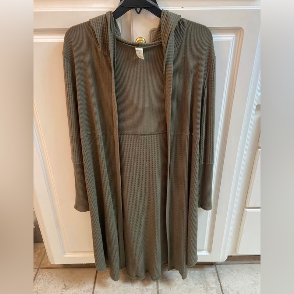 Olive Green Long Cardigan